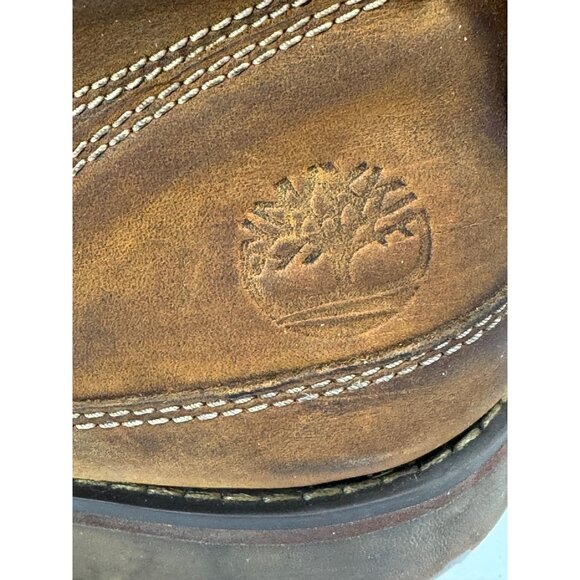 Timberland Mens Brown Leather Lace-Up Boots Size 14W Rugged Outdoor Footwear - Picture 15 of 16